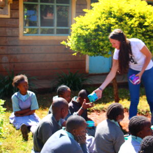 Volunteer Teaching Children in Pre-Primary School in Kenya
